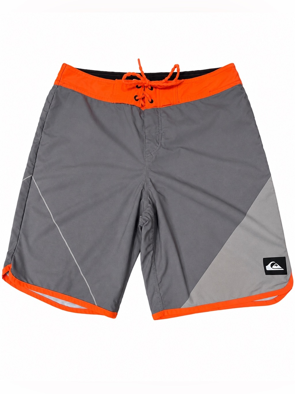 Quiksilver men’s board shorts in gray with bright orange trim size M